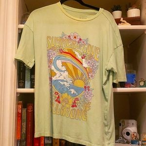 Light GreenSummer of Love Billabong Tee Shirt Surf Rainbow